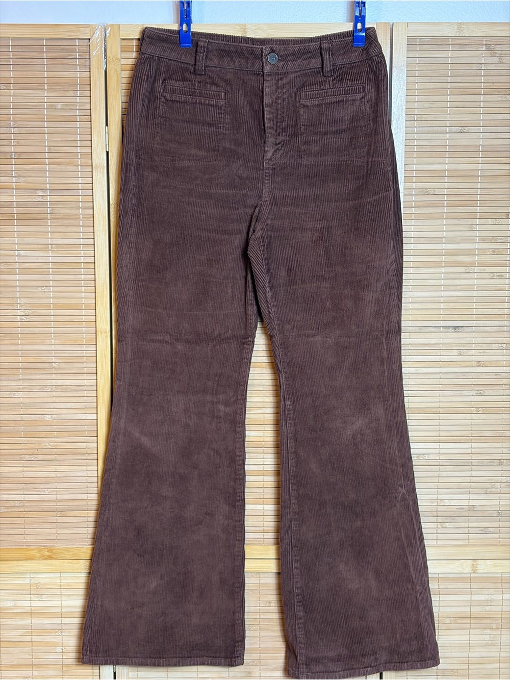 Women’s Brown Corduroy Flare Jeans Front Pockets 26P Inseam 28.5
